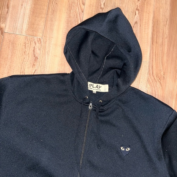 COMME DES GARCONS CDG PLAY BLACK HEART FULL ZIP BACK PRINT HOODIE SIZE XXL - Picture 4 of 9